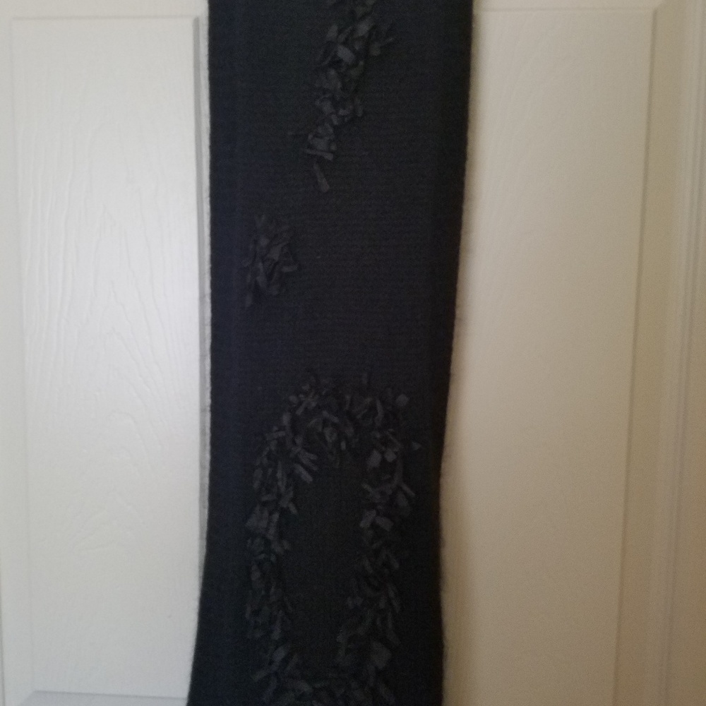 ❤❤CHRISTIAN DIOR Black Angora Blend Scarf